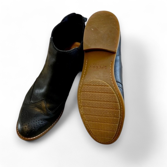 Sperry Fairpoint Chelsea Black Genuine Leather Ankle Boots, Women’s size 8.5 - Picture 2 of 6